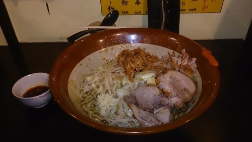 「大味噌めんじろ(汁なし)880円+麺増し」@めんじろの写真
