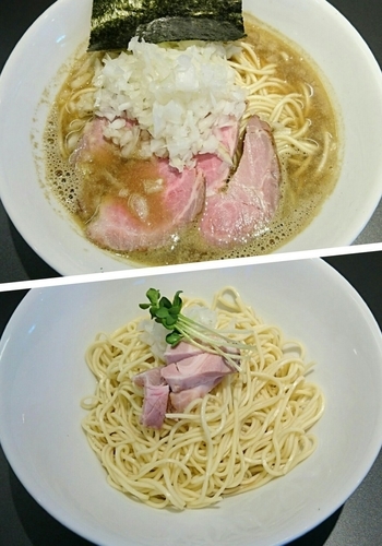 「中華そば&あぶらそば＋玉ねぎ増し」@煮干乱舞の写真