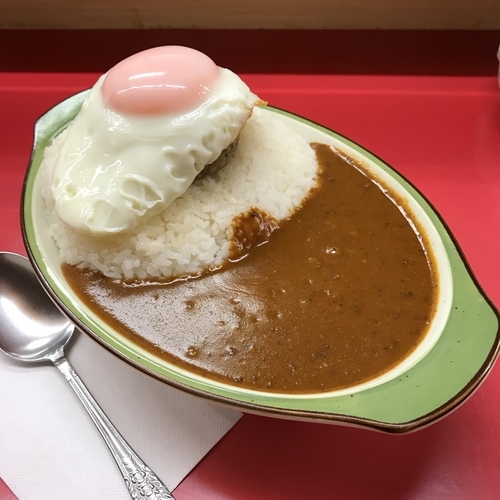 「ハンバーグカレー目玉焼付 70辛」@カレーショップ シュクリアの写真