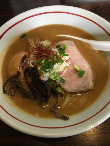 「「限定」特濃海老味噌麺+味玉」@らー麺 あけどやの写真