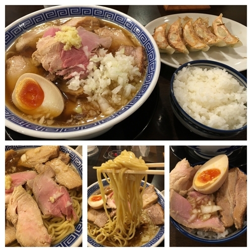 「肉中華そば 小ライス付き 880円、餃子クーポン無料」@煮干し中華 八の写真