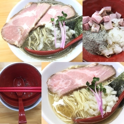 「はじめの天夢+ちゃーしゅー+和え玉、100％煮干しラーメン」@めんや天夢の写真