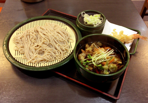 「小柱と水菜のかきあげせいろ(500円)+海老天(クーポン)」@ゆで太郎 本所吾妻橋店の写真