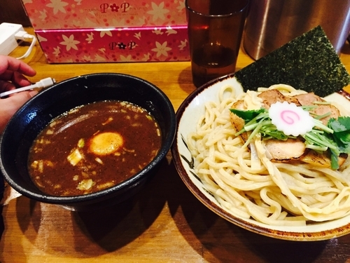 「濃厚魚介つけ麺（大盛800円）+味玉120円」@馳走麺 狸穴の写真
