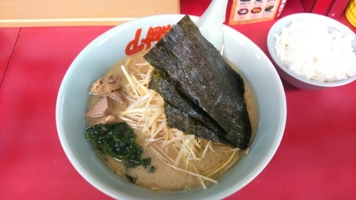 「醤油ネギラーメン740円+半ライス110円」@ラーメン山岡家 樽川店の写真