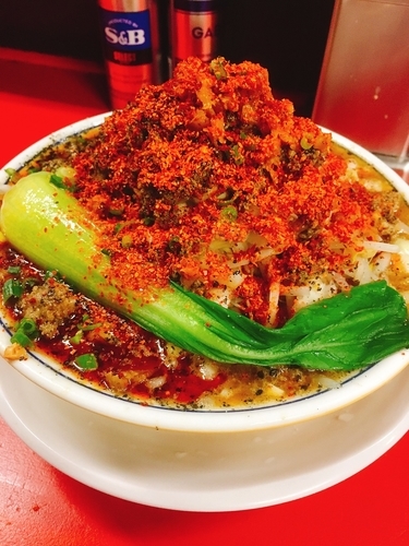 「担々麺100g野菜チョイ増し、辛さ増し増し」@豚男 -BUTAMEN-の写真