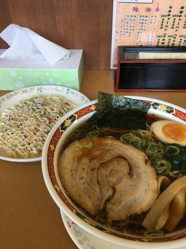 「こくダレ醤油らーめん&マヨチャーハン（小）」@佐野家の写真