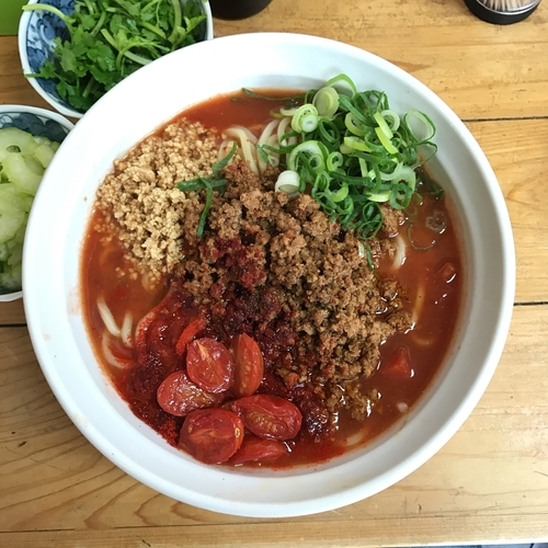 「トマト担々麺 並 辛口」@自家製麺 てんかの写真