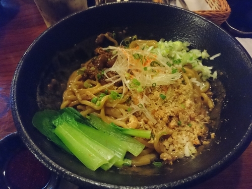 「汁なし担々麺780円+四川水ギョーザ350円 他」@北斗辛軒 石和本店の写真