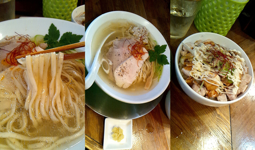 「『ダハハ塩鶏そば(生姜)+炙り鶏マヨ丼(￥750+200)』」@鶏そばムタヒロの写真