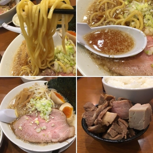 「背脂醤油ラーメン半ライス／￥750+150」@稲荷屋の写真