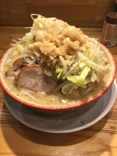 「味玉ラーメン 野菜増し脂増し」@らーめん バリ男 日本橋店の写真