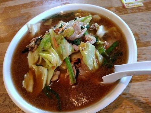 「一発ラーメン(並盛・130g・極太麺)910円→0円」@はしご屋 本店の写真
