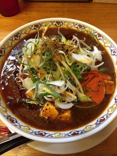 「麻婆麺（辛口）＋追い飯セット」@辛っとろ麻婆麺 あかずきんの写真