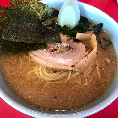 「みそラーメン（固め・アブラ多め）600円」@ラーメンショップ 薮塚店の写真