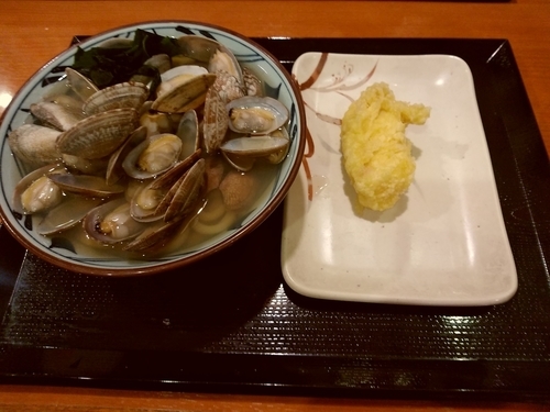 「あさりうどんとたけのこ天セット(並盛)720円→650円」@丸亀製麺 高崎店の写真