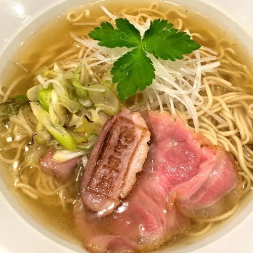 「鴨だしらーめん（塩）」@鴨だしらーめん 鴨福の写真
