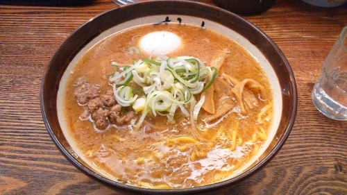 「味噌870円+半熟ゆでたまご110円」@すみれ 札幌中の島本店の写真