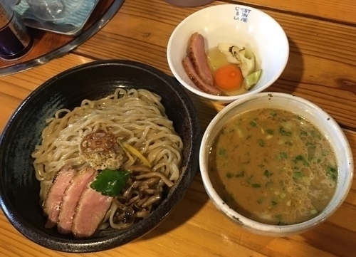 「鴨白湯つけそば ¥900 (麺少なめ) ＋α」@はりけんラーメン 南店の写真