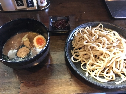 「濃厚つけ麺（小）＋辛ダレ」@つけ麺 富平の写真