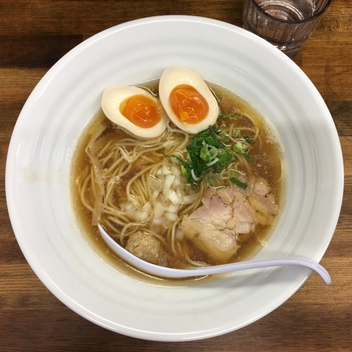 「味玉煮干し鶏そば（あっさり）800円」@麺屋 ゆるり。の写真