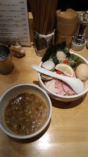 「特製鶏と蛤の濃厚つけ麺(大) 1,180円」@Ginza Noodles むぎとオリーブの写真