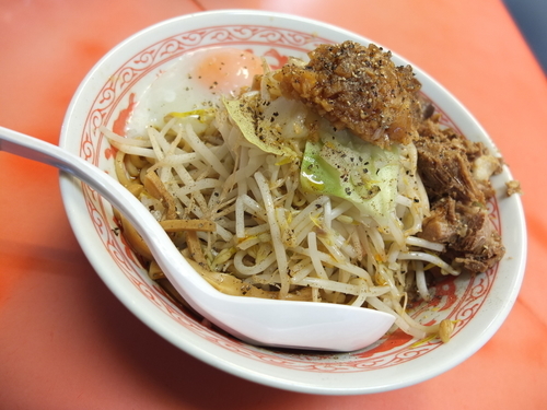 「まぜそば赤(えびラー油)」@獅子王の写真