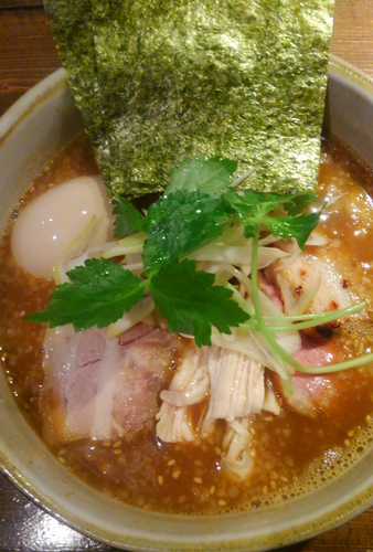 「味噌(限定) 味玉」@神田とりそば なな蓮の写真