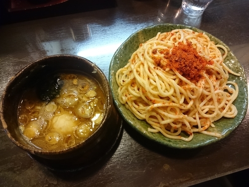 「エビ辛つけそば 小　800円」@麺匠 とうぎょうの写真