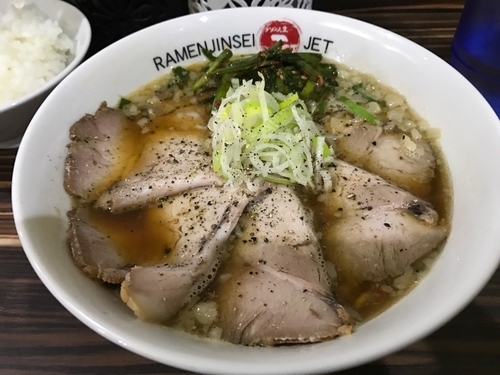 「背あぶら肉そば」@ラーメン人生 JET 福島本店の写真