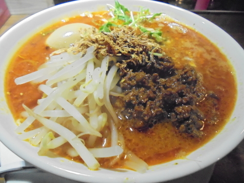 「全部乗せ！海老香る担担麺(３辛)　１０８０円」@麺処 鳴声の写真