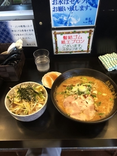 「味噌ラーメン&ネギチャーシュー丼」@麺屋一代の写真