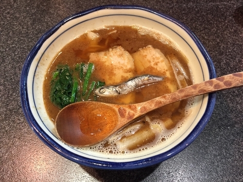 「かけ  800円」@烈志笑魚油 麺香房 三くの写真