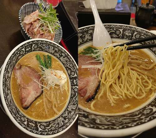 「『味噌らーめん+焼豚のたたき飯(￥950+350)』」@中村屋の写真