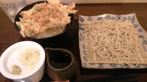 「かき揚げ天丼セット850円」@やま桜の写真