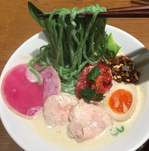 「[限定]ソイミルクベジそば850円」@中華そば 二階堂の写真