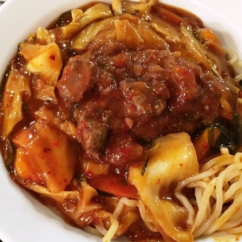 「スタミナラーメン（鶏レバー）冷やし」@酒楽処 喜つねの写真