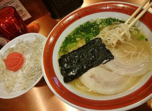 「ミニ明太＆じゃこ丼セット 1000円」@佐賀ラーメン 美登里の写真