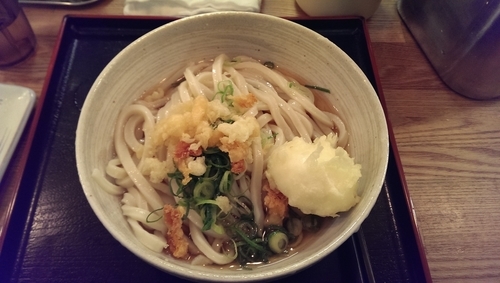 「冷やしぶっかけ、大盛、半熟卵天」@おにやんま 中目黒店の写真