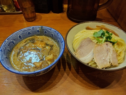 「濃厚平子煮干しつけ麺　大盛り(850円)」@麺や百日紅の写真