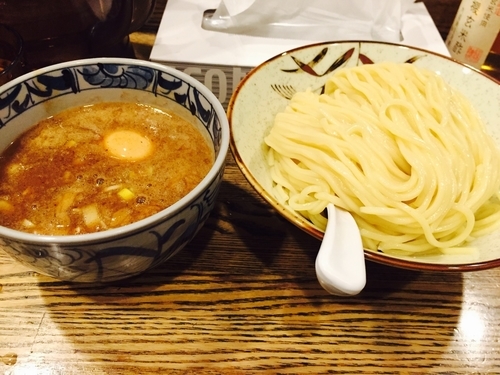 「濃厚鶏つけ麺（大盛¥850）・味玉¥120」@新橋 纏の写真