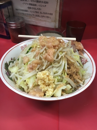 「汁なし大  ➕ 全部」@ラーメン二郎 環七一之江店の写真