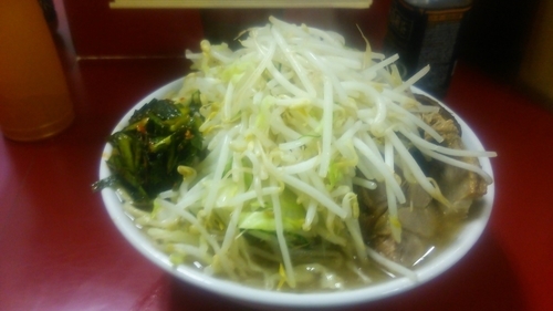 「大豚 ニラキムチ ニンニク多め」@ラーメン二郎 中山駅前店の写真