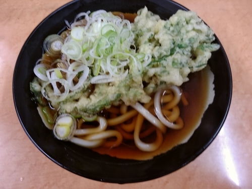 「春菊天うどん(並盛)390円」@そば・うどん 八起家 西口店の写真