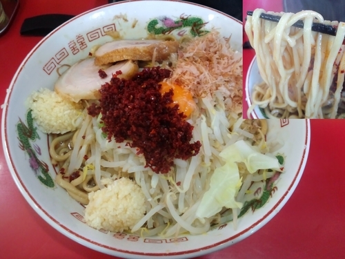 「とうがらしまぜそば850円」@赤ひげラーメンの写真