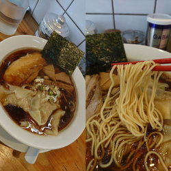 ワンタン白醤油らーめん小+世田谷ブラックに変更