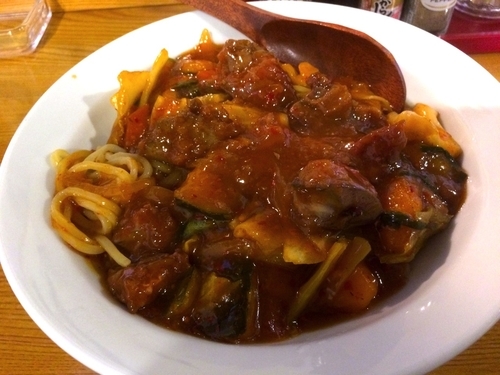 「スタミナラーメン冷やし 鶏レバー １玉（700円）」@酒楽処 喜つねの写真