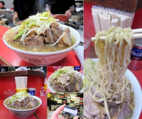 「ぶた入り大ラーメン 750円（野菜・脂）」@ラーメン二郎 三田本店の写真