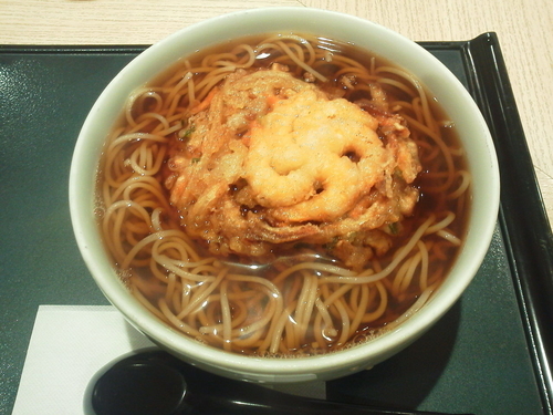 「かき揚げそば 504円」@そば処 信州庵 札幌JR病院前店の写真