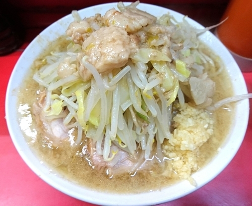 「ラーメン　ヤサイニンニクアブラ」@ラーメン二郎 三田本店の写真